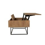 Tavolino soggiorno rettangolare noce e nero 120x60x43h cm - Barghe