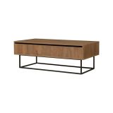 Tavolino soggiorno rettangolare noce e nero 120x60x43h cm - Barghe