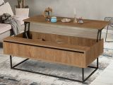 Tavolino soggiorno rettangolare noce e nero 120x60x43h cm - Barghe