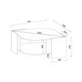 Tavolino soggiorno rettangolare noce e nero 75x75x40h cm - Baone