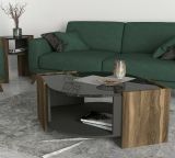 Tavolino soggiorno rettangolare noce e nero 75x75x40h cm - Baone