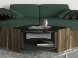 Tavolino soggiorno rettangolare noce e nero 75x75x40h cm - Baone