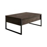 Tavolino soggiorno rettangolare noce e nero 90x60x40h cm - Lavinia