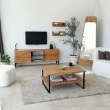 Tavolino soggiorno rettangolare quercia 85x60x40h cm - Aprica