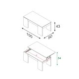 Tavolino soggiorno rettangolare rovere 100x43x50h cm - Almo