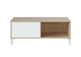Tavolino soggiorno rettangolare rovere e bianco 100x40x50h cm impermeabile - Axinia