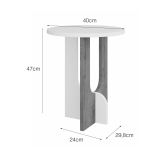 Tavolino soggiorno rettangolare rovere e bianco 40x40x47h cm - Bret