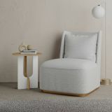 Tavolino soggiorno rettangolare rovere e bianco 40x40x47h cm - Bret