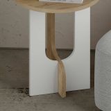 Tavolino soggiorno rettangolare rovere e bianco 40x40x47h cm - Bret