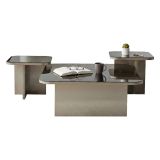Tavolino soggiorno rettangolare tortora e fume 80x80x40h cm modulare - Nuummite
