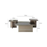 Tavolino soggiorno rettangolare tortora e fume 80x80x40h cm modulare - Nuummite