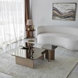 Tavolino soggiorno rettangolare tortora e fume 80x80x40h cm modulare - Nuummite