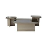 Tavolino soggiorno rettangolare tortora e fume 80x80x40h cm modulare - Nuummite