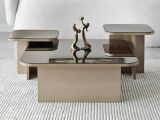 Tavolino soggiorno rettangolare tortora e fume 80x80x40h cm modulare - Nuummite