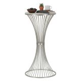 Tavolino soggiorno rotondo argento 50x50x100h cm - Merli