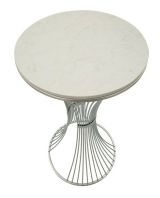 Tavolino soggiorno rotondo argento 50x50x100h cm - Merli