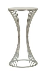 Tavolino soggiorno rotondo argento 50x50x100h cm - Merli
