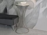 Tavolino soggiorno rotondo argento 50x50x100h cm - Merli