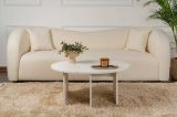 Tavolino soggiorno rotondo bianco larice 90x90x41h cm - Tairn