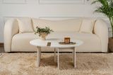 Tavolino soggiorno rotondo bianco larice 90x90x41h cm - Tairn