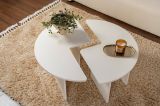 Tavolino soggiorno rotondo bianco larice 90x90x41h cm - Tairn