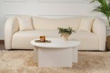 Tavolino soggiorno rotondo bianco larice 90x90x41h cm - Tairn