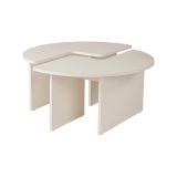 Tavolino soggiorno rotondo bianco larice 90x90x41h cm - Tairn