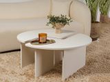 Tavolino soggiorno rotondo bianco larice 90x90x41h cm - Tairn