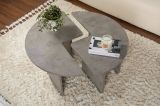Tavolino soggiorno rotondo grigio 90x90x41h cm - Tairn