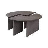 Tavolino soggiorno rotondo grigio 90x90x41h cm - Tairn