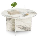 Tavolino soggiorno rotondo marmo 80x80x45h cm - Tamlin