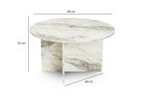 Tavolino soggiorno rotondo marmo 80x80x45h cm - Tamlin