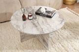 Tavolino soggiorno rotondo marmo 80x80x45h cm - Tamlin