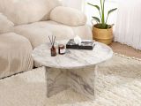 Tavolino soggiorno rotondo marmo 80x80x45h cm - Tamlin
