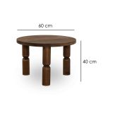Tavolino soggiorno rotondo noce 60x60x40h cm - Victorine