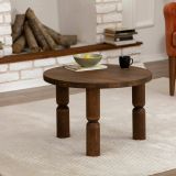 Tavolino soggiorno rotondo noce 60x60x40h cm - Victorine