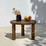 Tavolino soggiorno rotondo noce 60x60x40h cm - Victorine