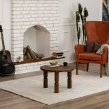 Tavolino soggiorno rotondo noce 60x60x40h cm - Victorine
