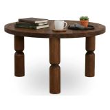 Tavolino soggiorno rotondo noce 70x70x40h cm - Victorien