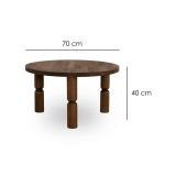 Tavolino soggiorno rotondo noce 70x70x40h cm - Victorien