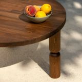 Tavolino soggiorno rotondo noce 70x70x40h cm - Victorien