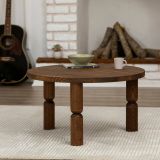 Tavolino soggiorno rotondo noce 70x70x40h cm - Victorien