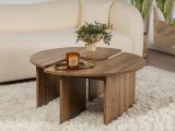 Tavolino soggiorno rotondo noce 90x90x41h cm - Tairn