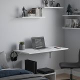 Tavolo a scomparsa Bianco un Posto Salvaspazio 78x50x21h cm, Forma Rettangolare - Grandate