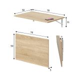 Tavolo a scomparsa Marrone Rovere Bianco un Posto Salvaspazio 78x50x21h cm, Forma Rettangolare - Grandate