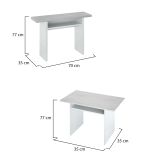 Tavolo allungabile 2-4 posti 120x35cm bianco e cemento - Arila