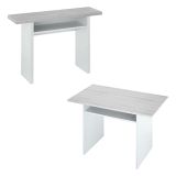Tavolo allungabile 2-4 posti 120x35cm bianco e cemento - Arila