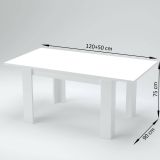 Tavolo allungabile 6-8 posti 120-170x90cm bianco lucido - Avatar
