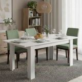 Tavolo allungabile 6-8 posti 140-190x90cm bianco - Abudula