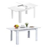Tavolo allungabile 6-8 posti 140-190x90cm bianco - Abudula